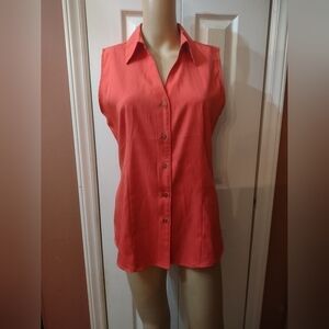Cato Womans size medium Sleeveless Blouse button up collared